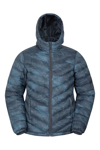 Mountain Warehouse Seasons Womens Padded Jacket - Water Resistant Coat, Puffer Jacket, Front Pockets, Adjustable Elastic Cuffs & Hood - For Autumn, Winter, Outdoors Dark Blue Women's Size 16