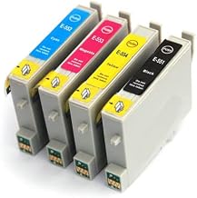 Pulpo Cartucho - Pack of 4 Ink Cartridges T0551/T0552/T0553/T0554 (BK/C/M/Y) Compatible with Epson/Ref. PACK4-T0551/2/3/4 - Valid for Stylus Photo R240/R245/RX420/RX425/RX520 Printers