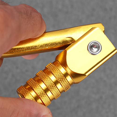 Mobestech Folding Motorcycle Gear Lever Cnc Aluminum Złoty Wygodna Instalacja Pasuje Do Motocykli i Atv Wysoka Wydajność Wytrzymała Konstrukcja