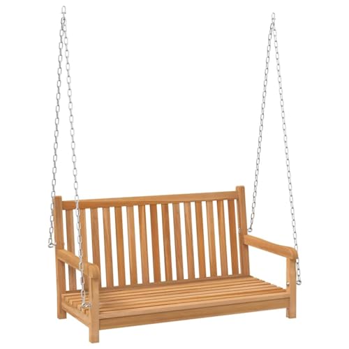 Genérico Banco balancín de Madera Maciza de Teca 114x60x64 cm,Casa y jardín,Jardín,Artículos de Exterior,Balancines de jardín,Marrón,316628