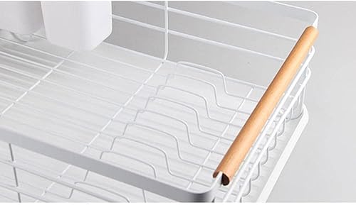 Miniatura 4 de Escurridor de platos con bandeja de goteo, cesta de almacenamiento de cubiertos de cocina, escurridor de platos con soporte, organizador de cocina,