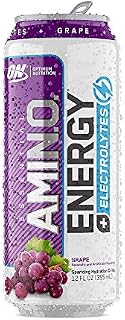 Optimum Nutrition Essential Amino Energy Plus Electrolytes Sparkling Hydration Drink, Grape, Keto Friendly