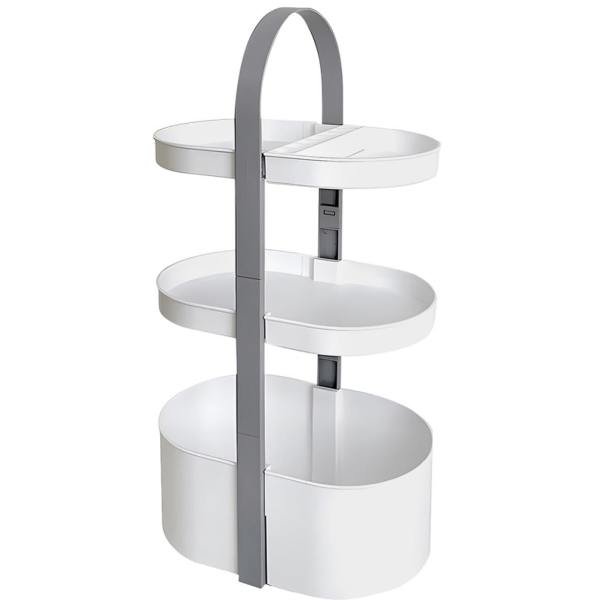 Ciieeo Scaffale Ripostiglio Portatile a Tre Livelli in ABS Bianco