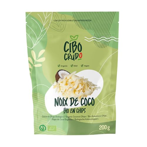 Chips de Coco Bio - 200g. Copeaux de Noix de Coco non Soufrés et non Sucrés. De l'Agriculture Biologique. Séché au Soleil Rapé Noix de Coco pour...