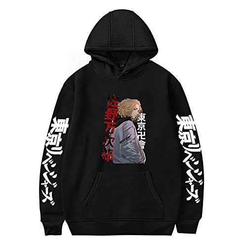 Yumenam Anime Tokyo Revengers Sweat à Capuche Hip Hop Streetwear Hoodies Pull à Manches Longues Harajuku Sweat-Shirt Cosplay Costume Casual Jumper pour Hommes Femmes