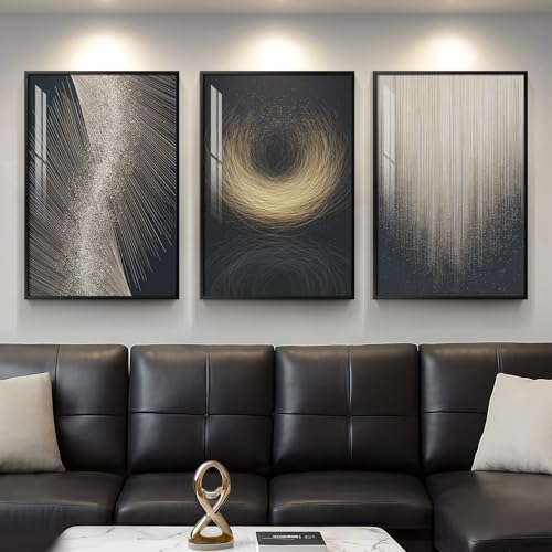Create a Focal Point with Luxe Abstract Black and Gold Wall Art