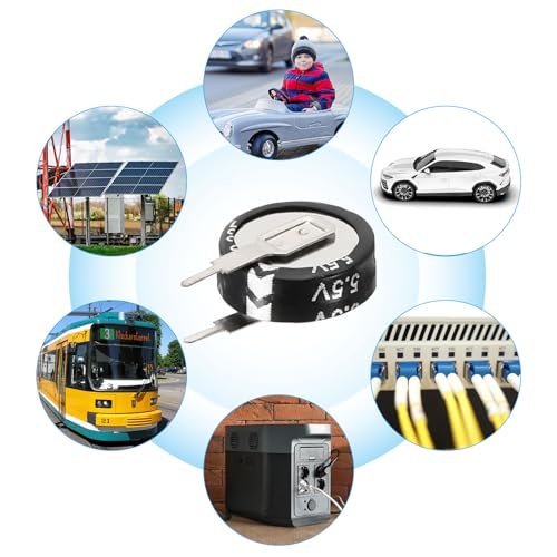 PATIKIL 2 szt. Super kondensatory 5,5 V, 0,22F Przycisk kondensatora V Wysoka moc Niska rezystancja Wysoka jednolita do wyświetlacza AC Motor Power Screen Computer