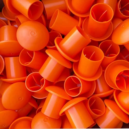 Capuchons champignons de sécurité orange pour fer à béton 160 pcs