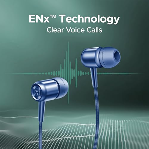 Image of Neckband Bluetooth Headphones with 20+Hrs Playtime, ENx Clear Voice Calls, 10mm Driver, Type C Charging, Voice Assistant Bluetooth Neckband Headphone - (Blue)