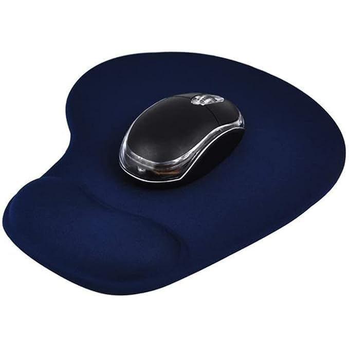 Garden Of Arts Mouse Pad, Ergonomic and Gaming Mouse Pad with Comfortable Gel Wrist Rest Support and Lycra Cloth, Non-Slip Base for Easy Typing Pain Relief, Durable Washable (Blue)