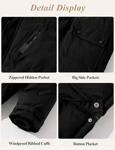 SEAUR Boys Winter Coat Kids Warm Thick Heavyweight Jacket Tough Long Windproof Outwear with Hood 5-14T4