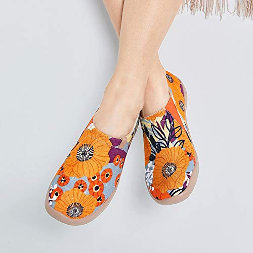 Image of UIN Women's Artistic Slip-On Shoes Vibrant Floral Casual Loafers Lightweight Comfortable Travel Footwear