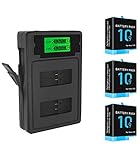 Hero 9 Hero 10 Akku mit Ladegerät für GoPro, 3 Pack 2000mAh Ersatzakkus mit Typ-C 2 Steckplätzen Ladegerät für GoPro Hero 10 Black/Hero 9 Black