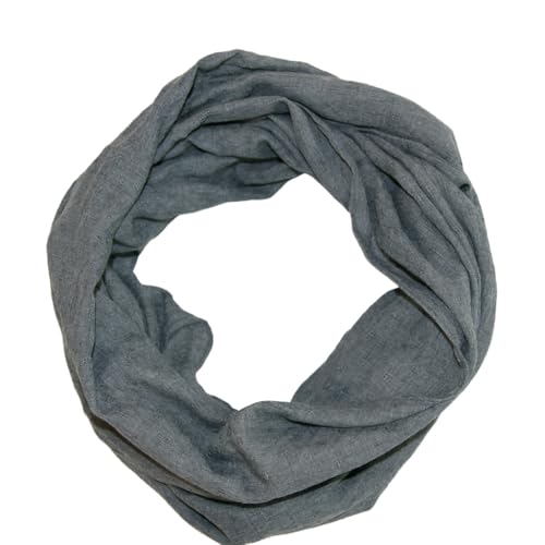 beybey® Damen Loopschal aus 100% Baumwolle – Leichter Rundschal, weich & atmungsaktiv – Viele Farben & Muster (uni antrazit)