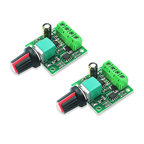 WOWOONE 2Pcs PWM DC Motor Speed Controller 12v 7.2v 6v 5v 3v 1.8v 2A 30W, Low Voltage PWM Speed Controller for Electric Motor, PWM Controller 1803BK 1803B, Variable Speed DC Motor Control With Switch