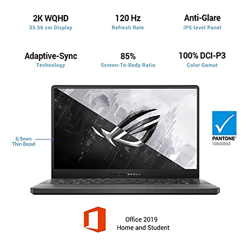 Image of ASUS ROG Zephyrus G14, 14-inch (35.56 cms) WQHD 120Hz, AMD Ryzen 9 5900HS, RTX 3050 Ti 4GB Graphics, Gaming Laptop (16GB /1TB SSD /Windows 10 /Office 2019 /Gray /AniMe Matrix /1.7 kg), GA401QE-K2166TS