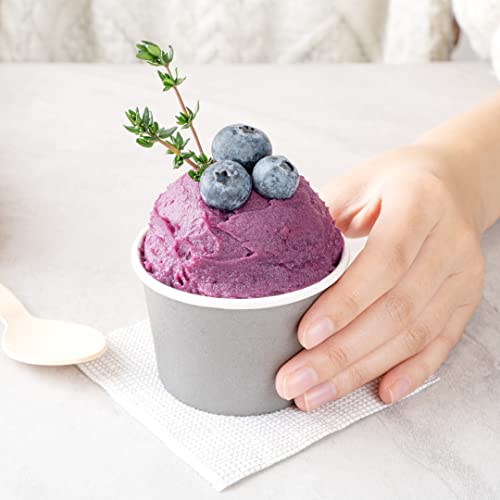 Image of Coppetta 4 Ounce Dessert Cups, 200 Disposable Ice Cream Cups - Lids Sold Separately, Heavy-Duty, Gray Paper Frozen Yogurt Bowls, For Hot And Cold Foods, Perfect For Gelato Or Mousse - Restaurantware