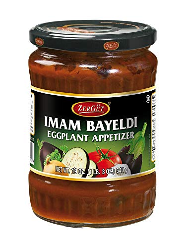 Zergut Imam Bayeldi Eggplant Appetizer 4 Glass Jars 19Oz/540G مسقعة الباذنجان مقبلات #TOP1