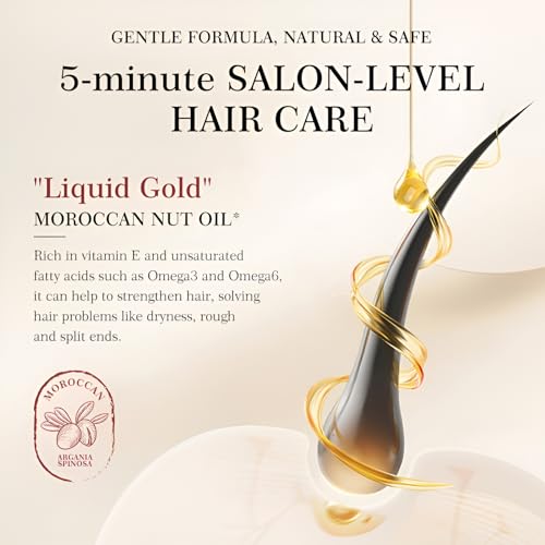 LAIKOU Moroccan Argan Oil Hair Care Set, Hair Essential Oil and Hair Mask Set for Deep Nourishment and Shine, Repairs Dry, Frizzy & Damaged Hair, Nourishing Treatment Products, Gifts For Women Men - Image 3