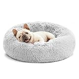 Love's cabin Katzenbett flauschig rund Hundebett 50cm - Donut Katzenkissen...