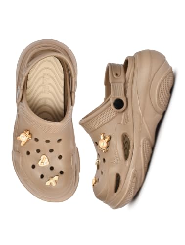 Image of Fashionable Comfortable Adjustable Back Strap Clogs & Premium Cute Charms |Waterproof Anti Skid & Lightweight Cushioned Stylish Clogs Mules for Women's & Girl's BBSILK-11
