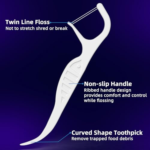 RAZOKO Orthodontische Zahnseide für Zahnspangen – Orthopädische Twin-Line Zahnseidensticks, Speziell für Zahnspangen Entwickelt, 225 Stück – Bild 4