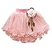 Produktbild YWLINK MäDchen Zeigen Tanz Party Blume Prinzessin Mesh Karneval Minirock Mit Perlen Elastische Taille Tutu Rock (Rosa,6)