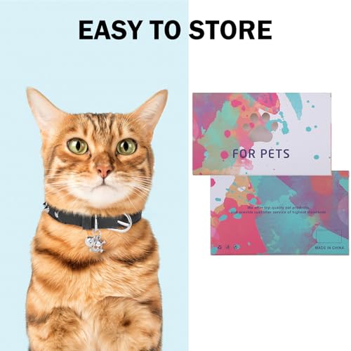 DILLYBUD Leder-Katzenhalsband für Jungen, Mädchen, Katzen, mit Glöckchen und elastischem Sicherheitsgürtel, personalisierte Nieten, verstellbare sichere Schnalle, Halsband mit Totenkopf-Anhänger für