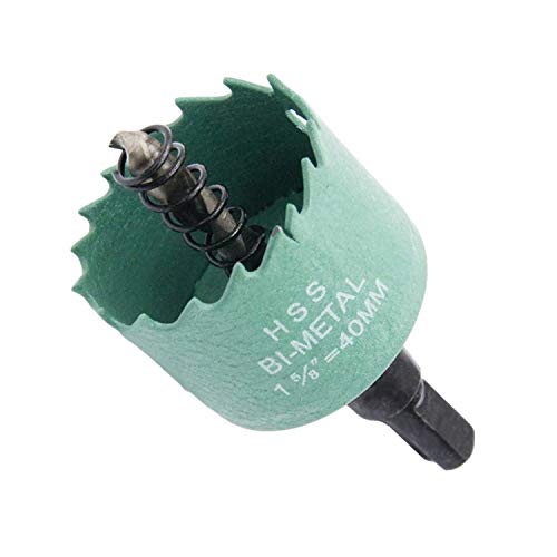 40mm Hole Saw LAIWEI Hole Cutter with 1.6" HSS Ring Hole Drill for Cutting Holes in Wood, plasterboard, Aluminium Profiles, PVC and Other Materials(1-5/8")