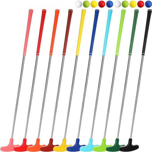 Libima 10 Pack Junior Golf Putter Golfs Putters Bulk with 10 Practice Golf Balls for Men and Women Two Way Mini Golfs Putter for Left and Right Handed Golfers for Adult(33 Inch)