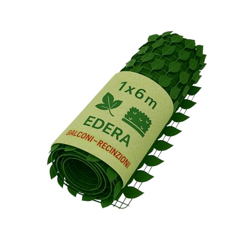 Edera Finta Da Esterno Per Balcone Siepe 1x6 M Premium Quality Pianta Ringhiera Foglie Decorativa Erba Sintetica Frangivista Pannello Terrazzi Parete Verde