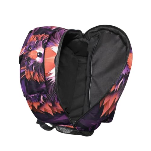 Sac à dos ordinateur et scolaire à motif renard protégeant le dos