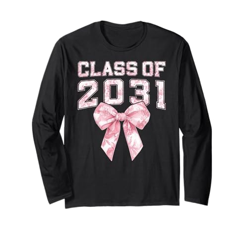 Class of 2031 Coquette Bow 7th Grade Girl Middle School Long Sleeve T-Shirt