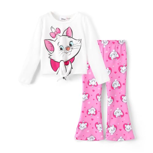 Image of Disney Girls Outfits Long Sleeve Knot Front Shirt Flare Pants 2PC Clothes