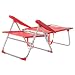 LOLAhome Tumbona Cama de Playa 4 Posiciones de Aluminio y textileno (Coral)