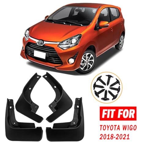Image of Mud Flaps Mud Guards Fit for Toyota WIGO 2018-2021, Front & Rear Mud Splash Guards Accessories - 4 Pc, Black, LAN-WIGO 18-21