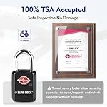 Sure Lock TSA Approved Luggage Locks Mini Size Lock with Keys for Travel, Zinc Alloy Body with Steel Shackle, Key Alike, Key Alike in The Same Package - Image 2