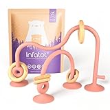 Infatot® Suction Toy Baby - Baby Toys 6 Months Plus - Wood & Silicone Baby Sensory Toys for Babies - Baby Sensory Toys, Wooden Baby Toys, High Chair Toys for Early Development Baby Gifts - Plum