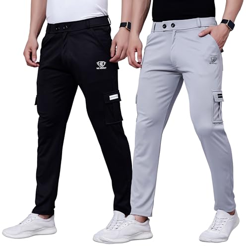 Image of Men's Casual Regular Fit Solid 2 Way Lycra Cargo for Men & Boys|Men's Cargo