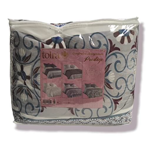 Mercatienda.es Edredón Sherpa 150 cm Tolrá 600gm,de 250_x_260 cm Modelo CS008 en Color Azul, edredón con Borreguito para otoño e Invierno con los cuadrantes de Regalo.