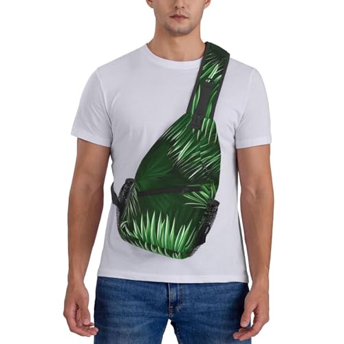 Morrales Crossbody Estampado hojas tropicales Unisex miniatura 7