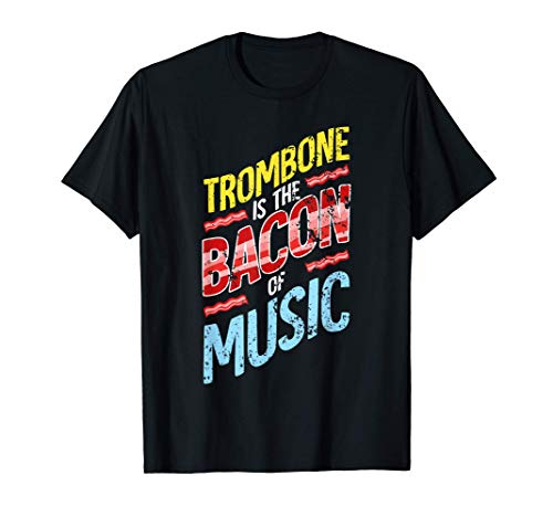 Trombettista Regalo Divertente Bacon Della Musica Trombone Maglietta