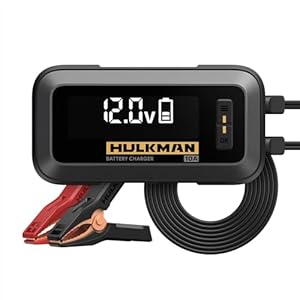 HULKMAN Sigma 10 Amp Cargador de Batería 6V/12V Cargador de Baterias Coche y Moto con Pantalla LED Inteligente y Desulfador, Cargador Baterías Coche con Múltiples Protecciones para Camión, SUV y Más