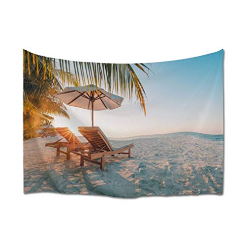 Drap de Plage Paysage Tropical en Tissu Léger et Polyvalent