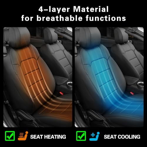 Image of Custom Car Seat Covers for Ford 2015-2026 Mustang Convertible,Faux Leather