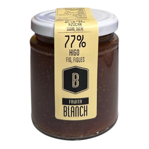Mermelada extra de higos Fruita Blanch 77% fruta, artesanal, sin conservantes ni aditivos, paquete de 4 x 300 g, ideal para desayunos y tentempiés