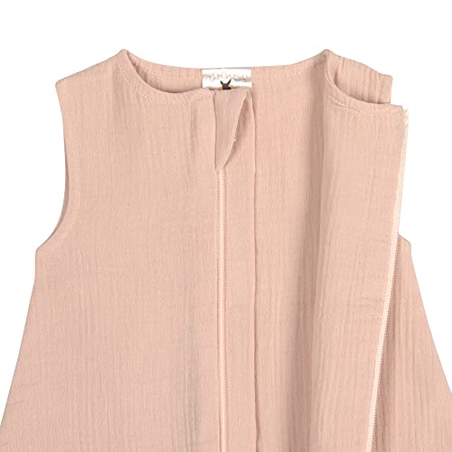 Lässig 1542016772-56 Babyzomerslaapzak zonder mouwen, muslin-katoen, GOTS-gecertificeerd, uniseks, Muslin Sleeping Bag powder roze, maat 50/56 0-2 maanden - Afbeelding 4