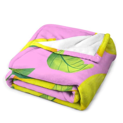 Couverture de lit en peluche plaid canapé décoration jaune citron - 4