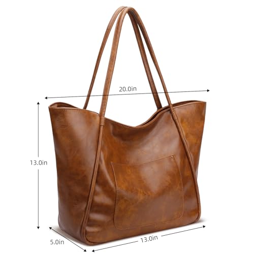 KKXIU Distressed Leather Tote Bag