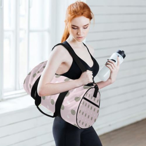 Bolsa de gimnasio unisex ligera de forma redonda con bolsillo interior 6